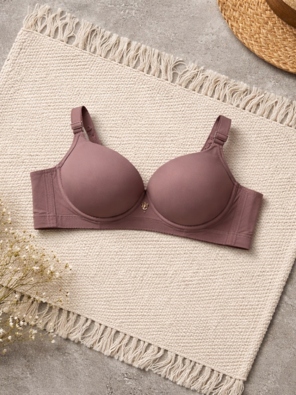 Everyday Seamless Underwire Bra in Beige, Dusty Mauve & Slate Blue - Picture 2 of 6